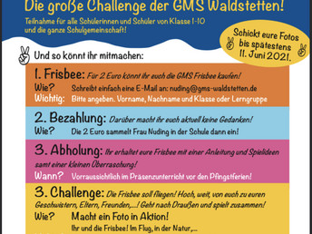 Auf die Plätze, fertig, Frisbee: Frisbee-Challenge an der GMS Waldstetten